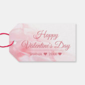 Happy Valentijnsdag Romantic Glass Hearts Cadeaulabel (Achterkant Horizontaal)