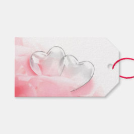 Happy Valentijnsdag Romantic Glass Hearts Cadeaulabel