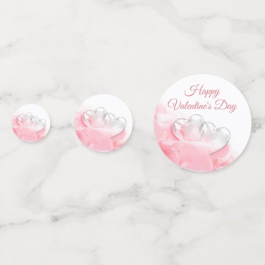 Happy Valentijnsdag Romantic Glass Hearts Confetti (Voorkanten)