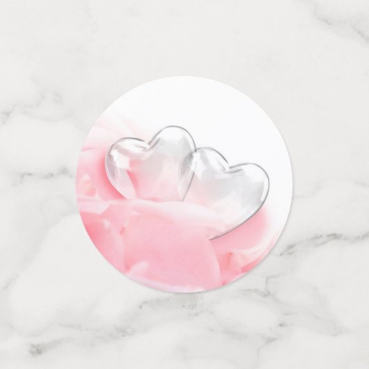 Happy Valentijnsdag Romantic Glass Hearts Confetti (Kleine voorkant)