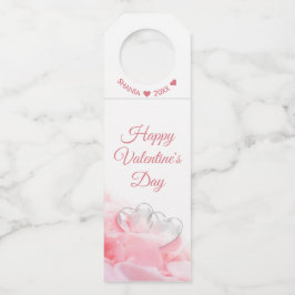 Happy Valentijnsdag Romantic Glass Hearts Flessenhanger