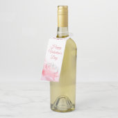 Happy Valentijnsdag Romantic Glass Hearts Flessenhanger (Schuin)