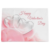 Happy Valentijnsdag Romantic Glass Hearts Groot Cadeauzakje (Voorkant)