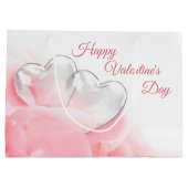 Happy Valentijnsdag Romantic Glass Hearts Groot Cadeauzakje (Achterkant)