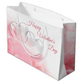 Happy Valentijnsdag Romantic Glass Hearts Groot Cadeauzakje (Achterkant Gekanteld)