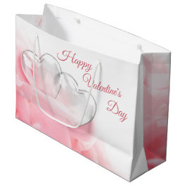 Happy Valentijnsdag Romantic Glass Hearts Groot Cadeauzakje