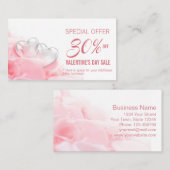 Happy Valentijnsdag Romantic Glass Hearts Kortingskaartje (Voorkant / Achterkant)