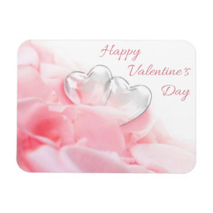 Happy Valentijnsdag Romantic Glass Hearts Magneet