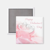 Happy Valentijnsdag Romantic Glass Hearts Magneet (Voorkant / Achterkant)