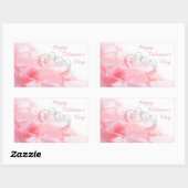 Happy Valentijnsdag Romantic Glass Hearts Rechthoekige Sticker (Vel)