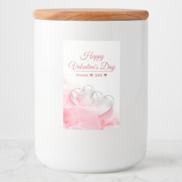 Happy Valentijnsdag Romantic Glass Hearts Voedselcontainer Etiket