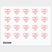 HAPPY VALENTIJNSDAG Rood Wit Glitter Hart Sticker (Vel)