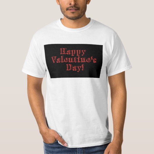 Happy Valentijnsdag Rood & Zwart T-shirt (Voorkant)