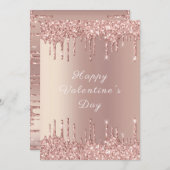 Happy Valentijnsdag - Roos Gold Blush Glitter (Voorkant / Achterkant)