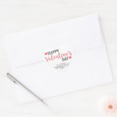 HAPPY VALENTIJNSDAG Roze Hart Retouradres Sticker (Envelop)