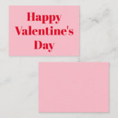 Happy Valentijnsdag, roze moderne typografie Notitiekaartje (Voorkant / Achterkant)