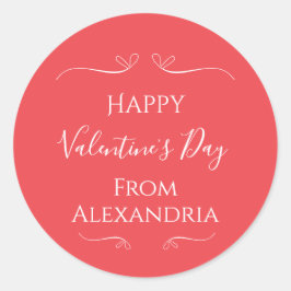 Happy Valentijnsdag Roze Rood Ronde Sticker