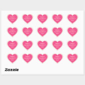 Happy Valentijnsdag roze thema hart stickers (Vel)