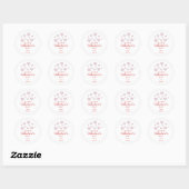 Happy Valentijnsdag roze & witte harten Ronde Sticker (Vel)