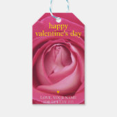 Happy valentijnsdag rozen modern geel Cadeau Label Cadeaulabel (Voorkant)