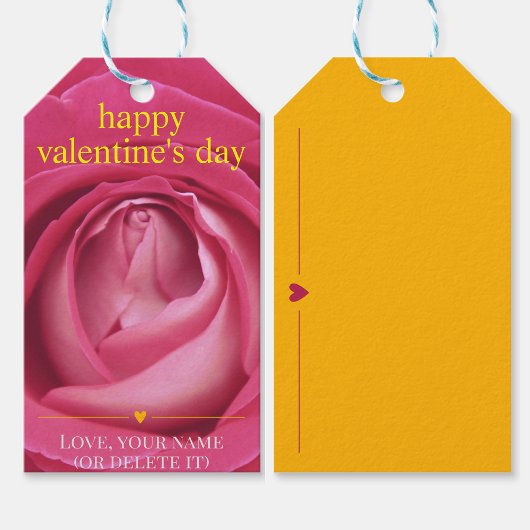 Happy valentijnsdag rozen modern geel Cadeau Label Cadeaulabel