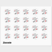 HAPPY VALENTIJNSDAG Schattige Rood Hart Pijl Moder Ronde Sticker (Vel)