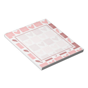 Happy Valentijnsdag Schattige roze hartenpatroon Notitieblok