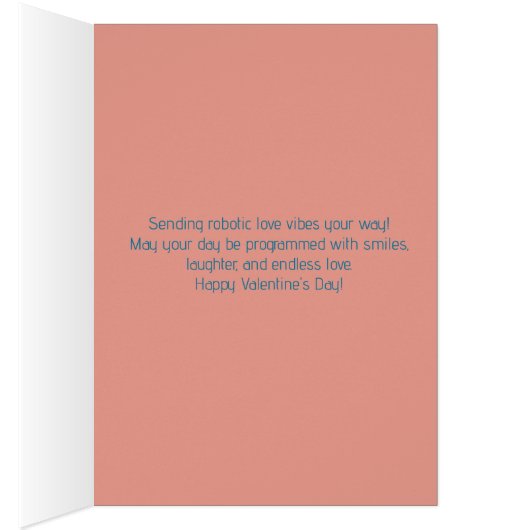 Happy Valentijnsdag Schattigee Blue Robot, Hearts  (Binnen (Rechts))