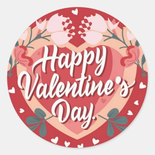 Happy Valentijnsdag Schattigee Speelse Vakantie St Ronde Sticker (Voorkant)