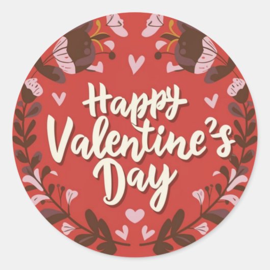 Happy Valentijnsdag Schattigee Speelse Vakantie St Ronde Sticker (Voorkant)