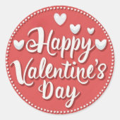 Happy Valentijnsdag Schattigee Speelse Vakantie St Ronde Sticker (Voorkant)