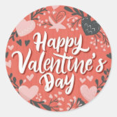 Happy Valentijnsdag Schattigee Speelse Vakantie St Ronde Sticker (Voorkant)