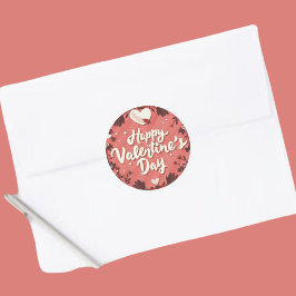 Happy Valentijnsdag Schattigee Speelse Vakantie St Ronde Sticker