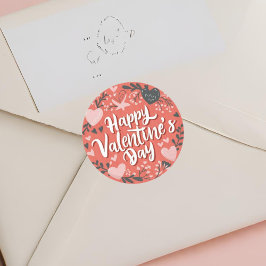 Happy Valentijnsdag Schattigee Speelse Vakantie St Ronde Sticker