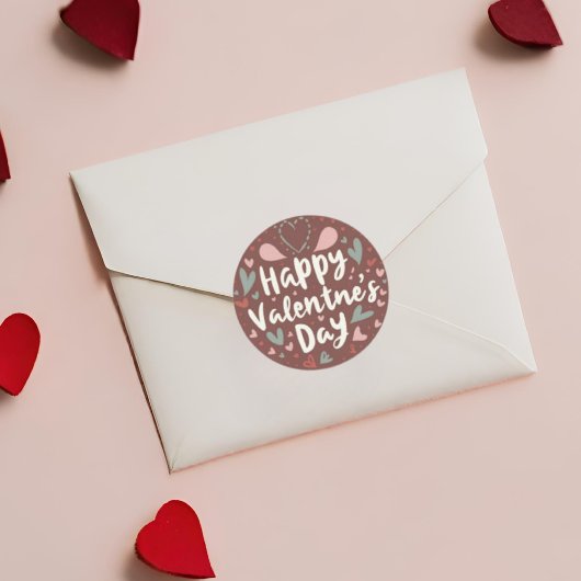 Happy Valentijnsdag Schattigee Speelse Vakantie St Ronde Sticker