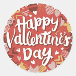 Happy Valentijnsdag Schattigee Speelse Vakantie St Ronde Sticker