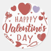 Happy Valentijnsdag Schattigee Speelse Vakantie St Ronde Sticker (Voorkant)
