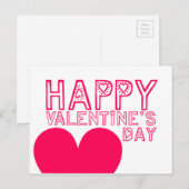 Happy Valentijnsdag Schattigee typografie Briefkaa Feestdagenkaart (Voorkant / Achterkant)