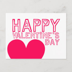 Happy Valentijnsdag Schattigee typografie Briefkaa Feestdagenkaart