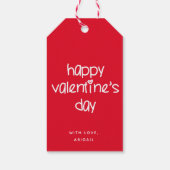 Happy Valentijnsdag - Schattigee Typografie Rood Cadeaulabel (Achterkant)