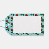 Happy Valentijnsdag Single Red Rose Pattern Cadeaulabel (Achterkant Horizontaal)