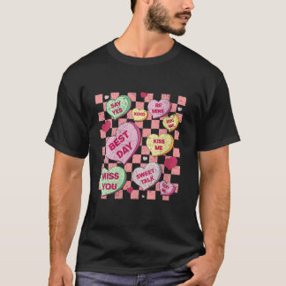 Happy Valentijnsdag Snoep Gesprek Hart Schattige T-shirt
