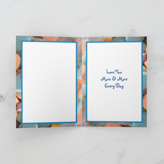 Happy Valentijnsdag Snoep hartfoto kaart (Binnen)