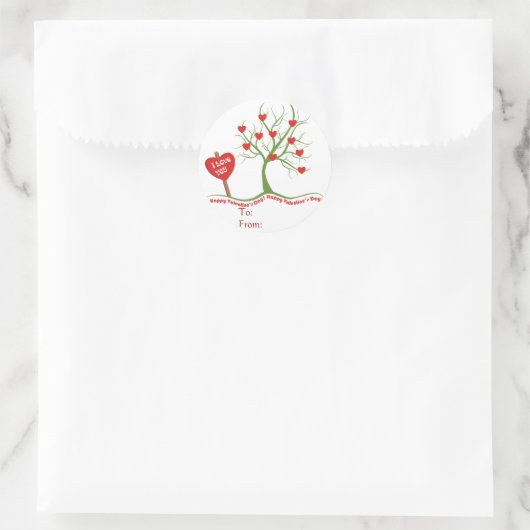 Happy Valentijnsdag Sticker-cadeau label (Tas)