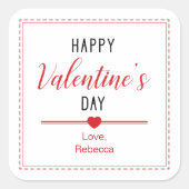 Happy Valentijnsdag Sticker Label Gift Labels, Roo (Voorkant)