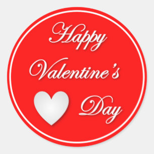 Happy Valentijnsdag Sticker met Witte tekst