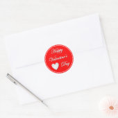 Happy Valentijnsdag Sticker met Witte tekst (Envelop)