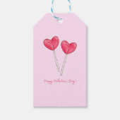 Happy valentijnsdag Sweet snoep hart lollipop Cadeaulabel (Voorkant)