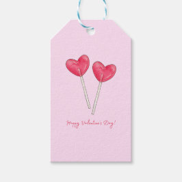 Happy valentijnsdag Sweet snoep hart lollipop Cadeaulabel