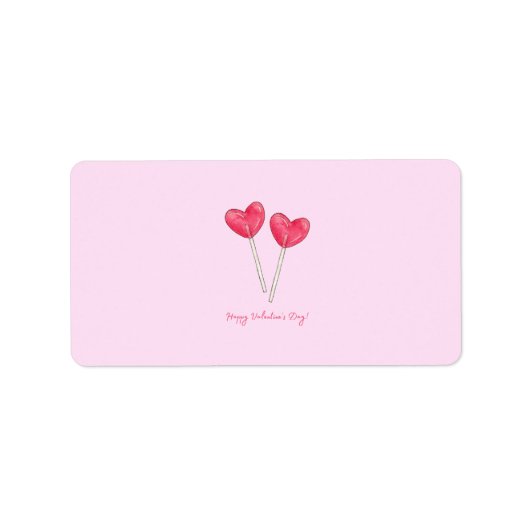 Happy valentijnsdag Sweet snoep hart lollipop Etiket (Voorkant)